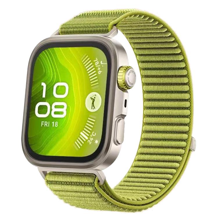 

For Huawei Watch Fit 4 / Fit 4 Pro / Fit 3 Wild Mountain Texture Woven Nylon Watch Band(Wilderness Green)