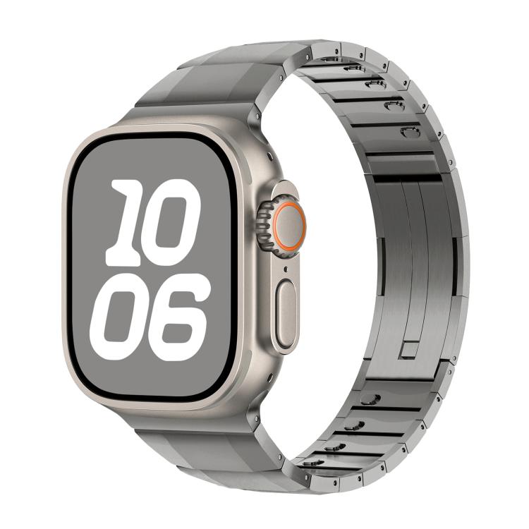 

For Apple Watch 46mm / 49mm / 45mm / 44mm Curved Side Detachable Stainless Steel Watch Band(Titanium)