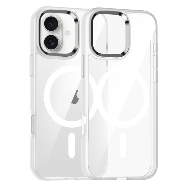 

For iPhone 17 Metal Eyes Lens Ring MagSafe Anti-drop Phone Case(Transparent)
