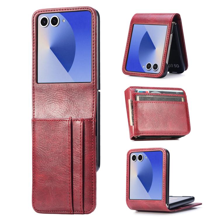 Samsung Galaxy Z Flip7 5G用 縦型フリップカードスロットレザー携帯