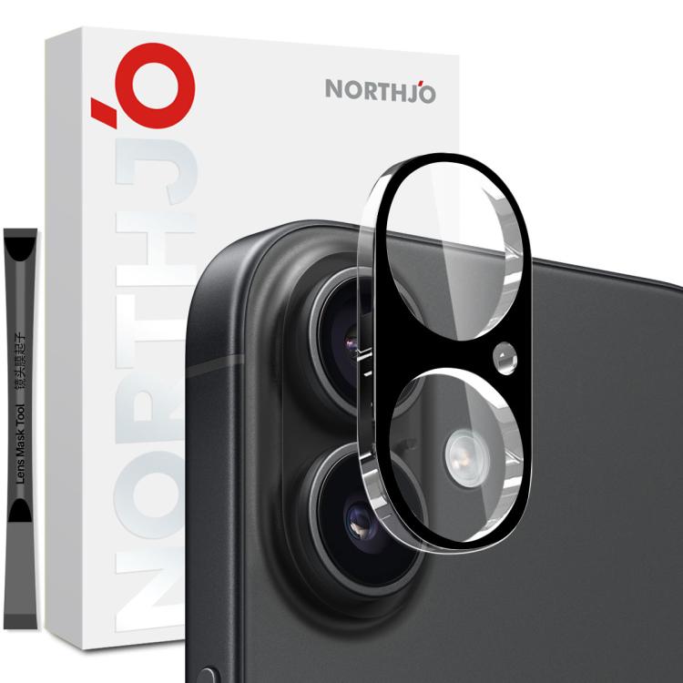 

For iPhone 17 NORTHJO Camera Lens Protector 3D HD Tempered Glass Film(Black)