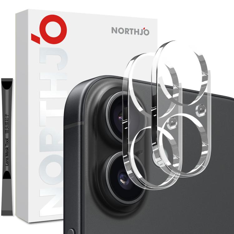 

For iPhone 17 2pcs NORTHJO Camera Lens Protector 3D HD Tempered Glass Film(Clear)
