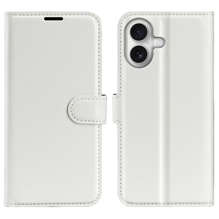 

For iPhone 17 Litchi Texture Horizontal Flip Leather Phone Case with Holder(White)