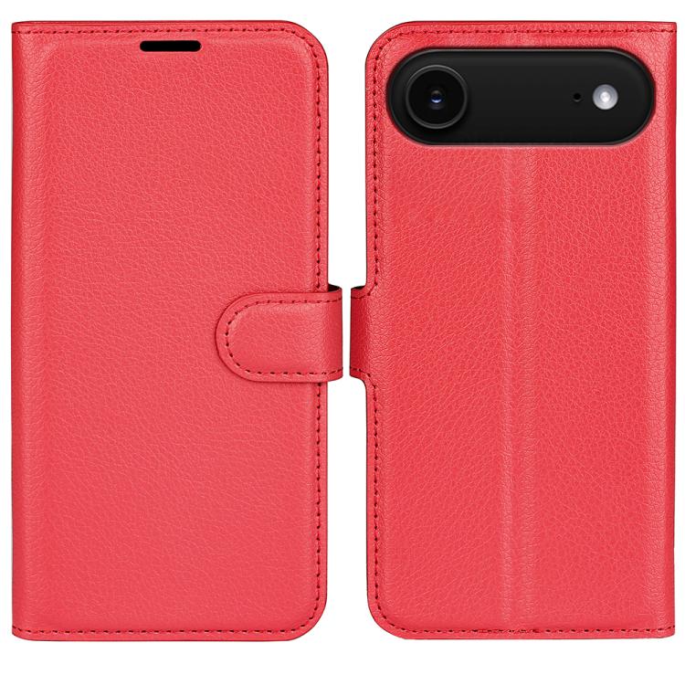 

For iPhone 17 Air Litchi Texture Horizontal Flip Leather Phone Case with Holder(Red)