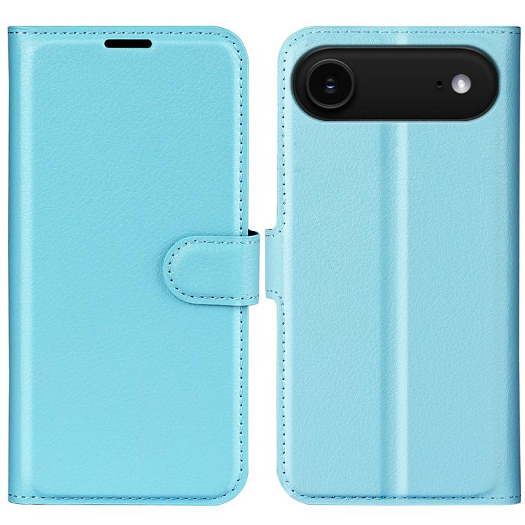 

For iPhone 17 Air Litchi Texture Horizontal Flip Leather Phone Case with Holder(Blue)