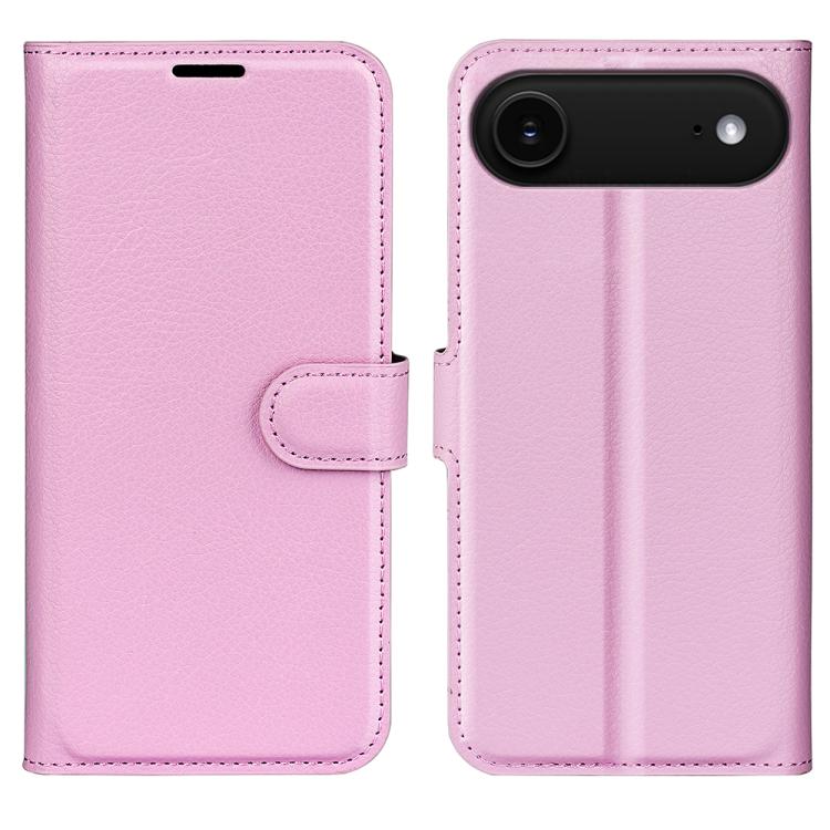 

For iPhone 17 Air Litchi Texture Horizontal Flip Leather Phone Case with Holder(Pink)