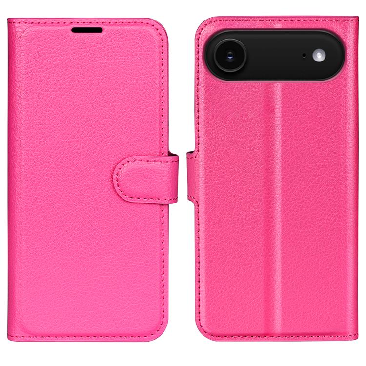 

For iPhone Air Litchi Texture Horizontal Flip Leather Phone Case with Holder(Rose Red)