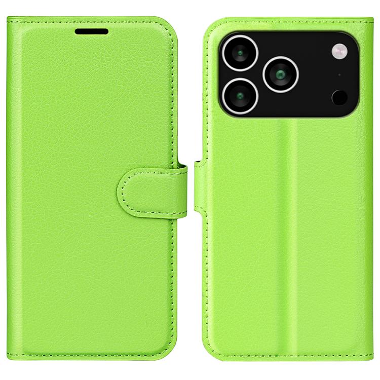 

For iPhone 17 Pro Max Litchi Texture Horizontal Flip Leather Phone Case with Holder(Green)