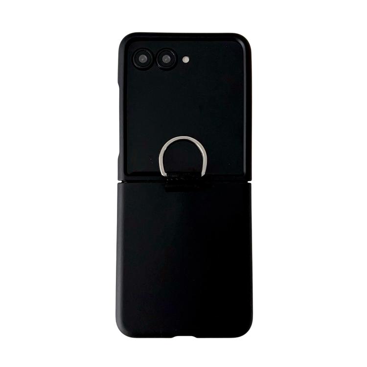 

For Motorola Moto 50 Ultra Electricplating Ring Buckle Folding Phone Case(Black)