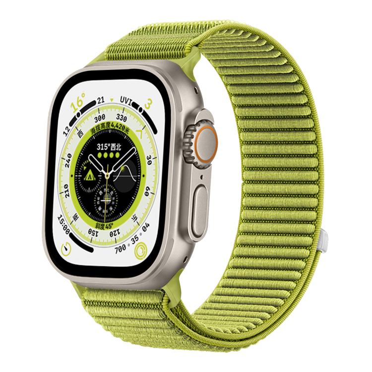 

For Apple Watch 46mm / 49mm / 45mm / 44mm Wild Mountain Texture Woven Nylon Watch Band(Wilderness Green)