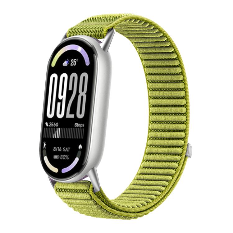 

For Xiaomi Smart Band 10 / 9 / 8 Woven Nylon Hook And Loop Fastener Watch Band(Wilderness Green)