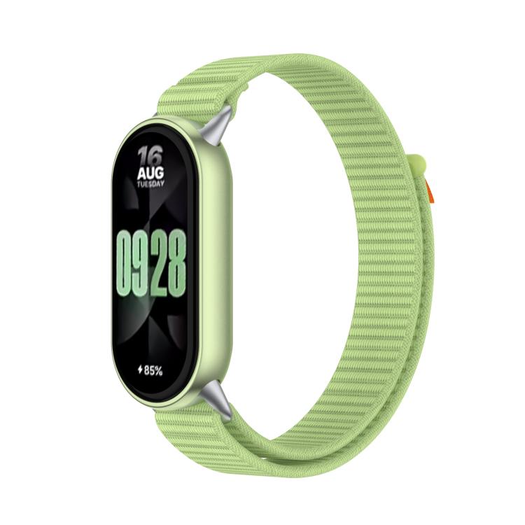 

For Xiaomi Smart Band 10 / 9 / 8 Tail Style Nylon Hook And Loop Fastener Watch Band(Green)