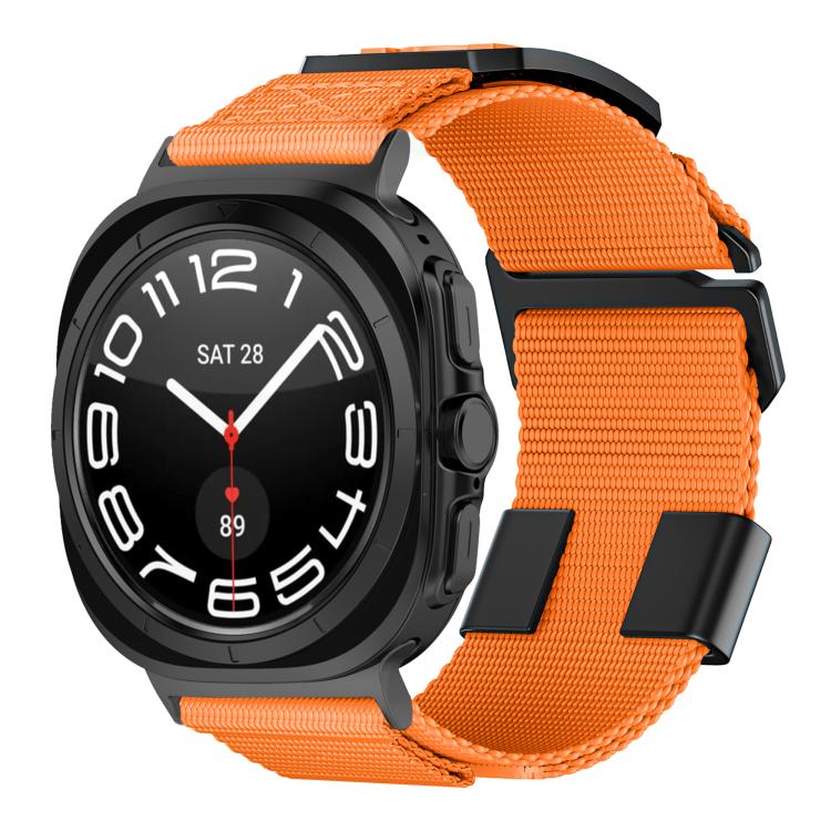 

For Samsung Galaxy Watch Ultra 47mm Kalebol Braided Nylon Sport Watch Band(Orange)