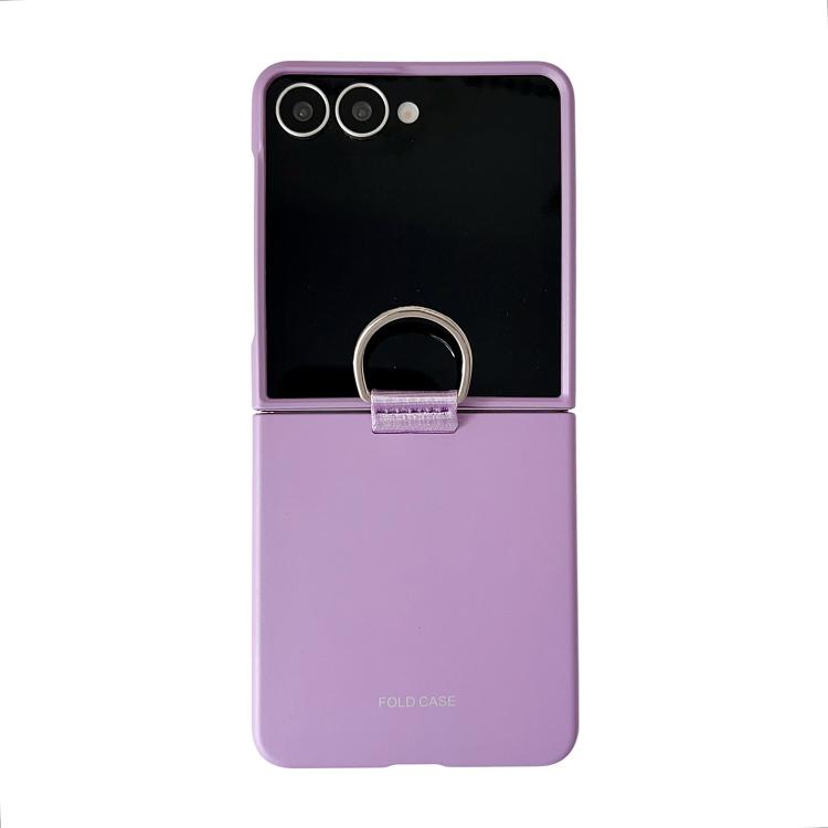 

For Samsung Galaxy Z Flip7 5G Electricplating Ring Buckle Folding Phone Case(Pink)