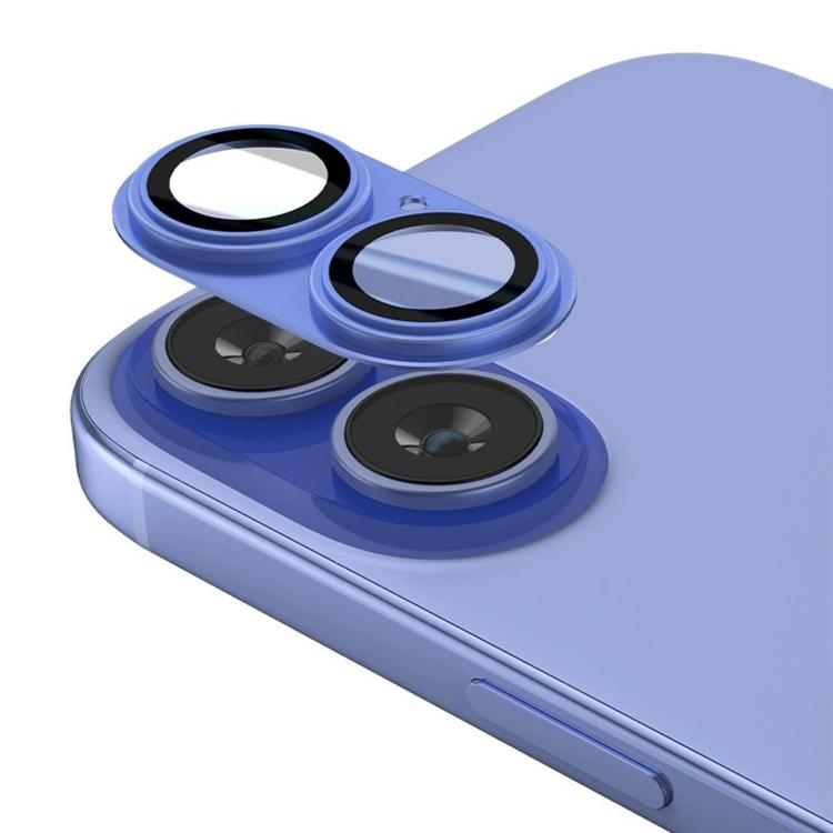 

For iPhone 16 Kalebol Precise Alignment Stepped Eagle Eye Metal Lens Film(Ultramarine)