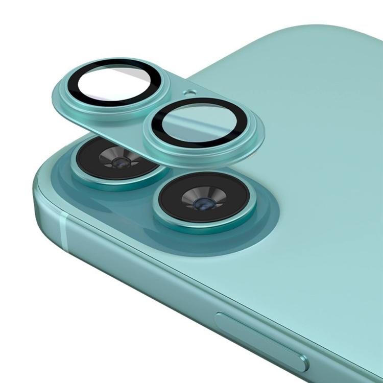 

For iPhone 16 Kalebol Precise Alignment Stepped Eagle Eye Metal Lens Film(Dark Cyan)