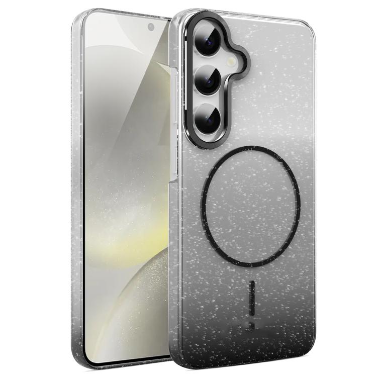 

For Samsung Galaxy S24 5G Gold Diamond Glitter Gradient MagSafe Shockproof Phone Case(Black)