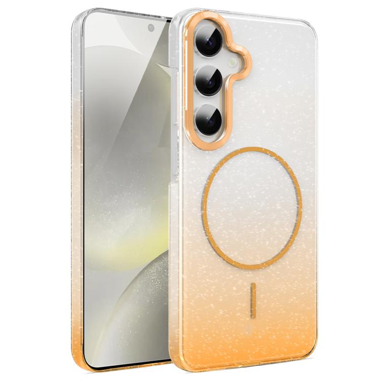 

For Samsung Galaxy S24 5G Gold Diamond Glitter Gradient MagSafe Shockproof Phone Case(Gold)