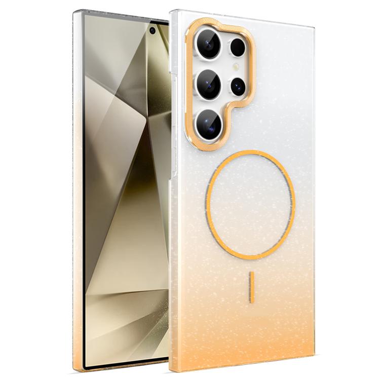 

For Samsung Galaxy S24 Ultra 5G Gold Diamond Glitter Gradient MagSafe Shockproof Phone Case(Gold)