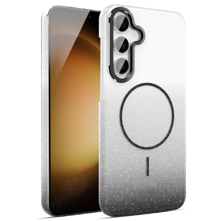 

For Samsung Galaxy S23 FE 5G Gold Diamond Glitter Gradient MagSafe Shockproof Phone Case(Black)