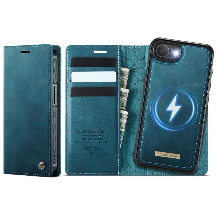 

For iPhone 16e CaseMe C49 MagSafe RFID Blocking Detachable Wallet Leather Phone Case(Green)