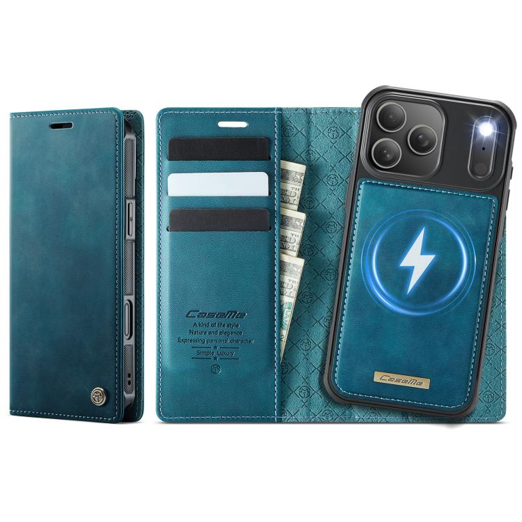 

For iPhone 17 Pro Max CaseMe C49 MagSafe RFID Blocking Detachable Wallet Leather Phone Case(Green)