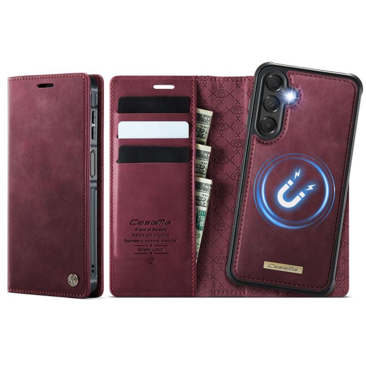 

For Samsung Galaxy A56 CaseMe C49 Magnetic RFID Blocking Detachable Wallet Leather Phone Case(Red)