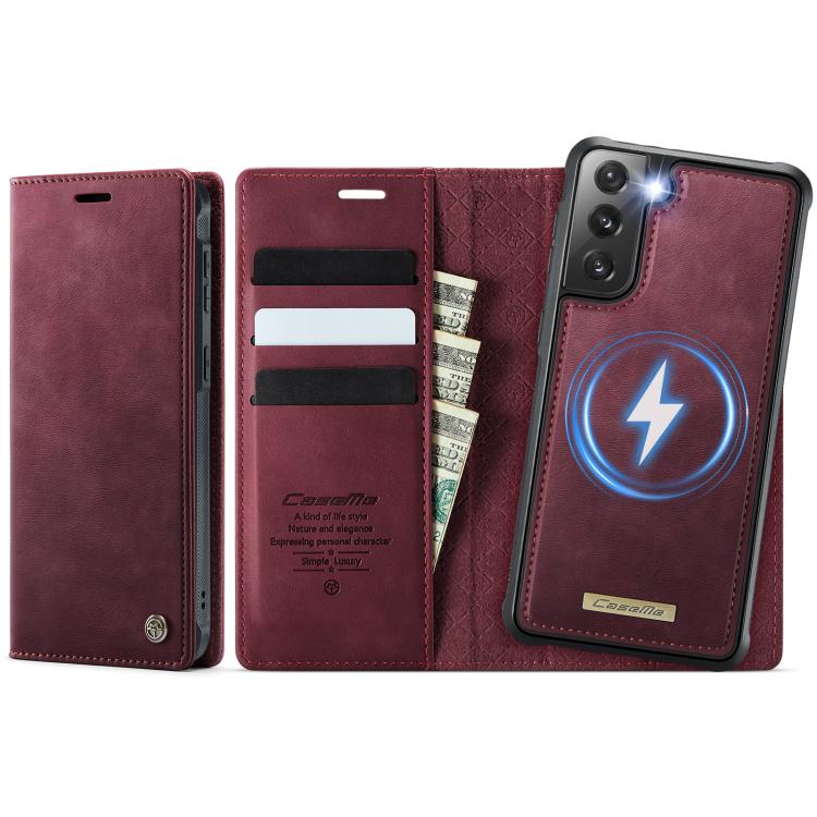 

For Samsung Galaxy S21+ 5G CaseMe C49 Magnetic RFID Blocking Detachable Wallet Leather Phone Case(Red)