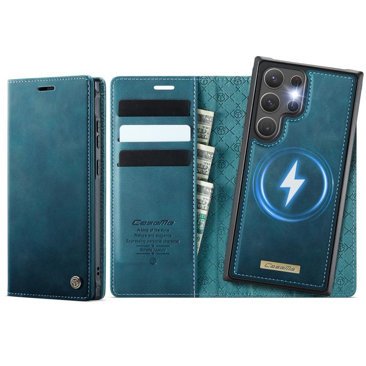 

For Samsung Galaxy S22 Ultra 5G CaseMe C49 Magnetic RFID Blocking Detachable Wallet Leather Phone Case(Green)