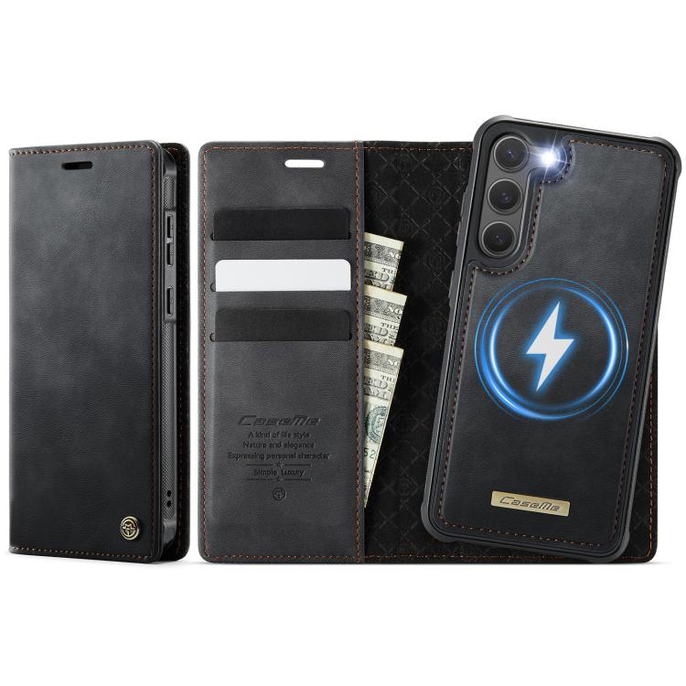

For Samsung Galaxy S23 5G CaseMe C49 Magnetic RFID Blocking Detachable Wallet Leather Phone Case(Black)