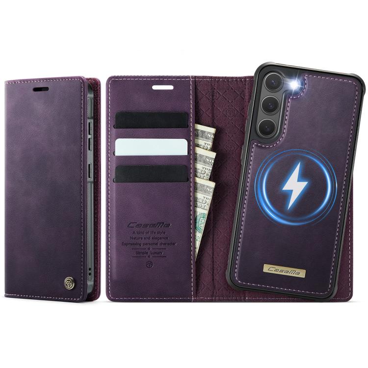 

For Samsung Galaxy S23 5G CaseMe C49 Magnetic RFID Blocking Detachable Wallet Leather Phone Case(Purple)