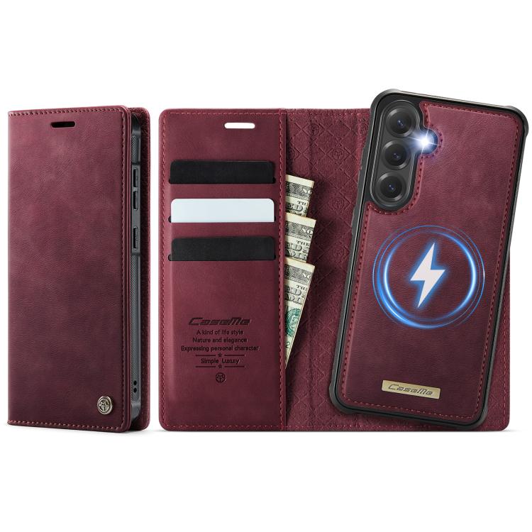 

For Samsung Galaxy S24+ / S25+ CaseMe C49 Magnetic RFID Blocking Detachable Wallet Leather Phone Case(Red)