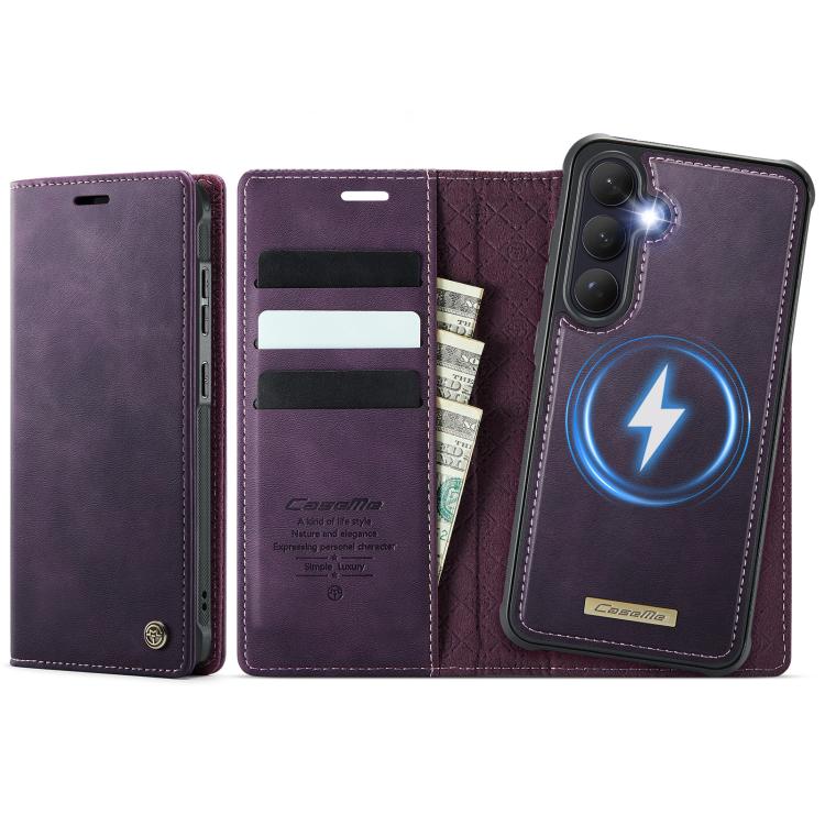 

For Samsung Galaxy S26 5G CaseMe C49 Magnetic RFID Blocking Detachable Wallet Leather Phone Case(Purple)