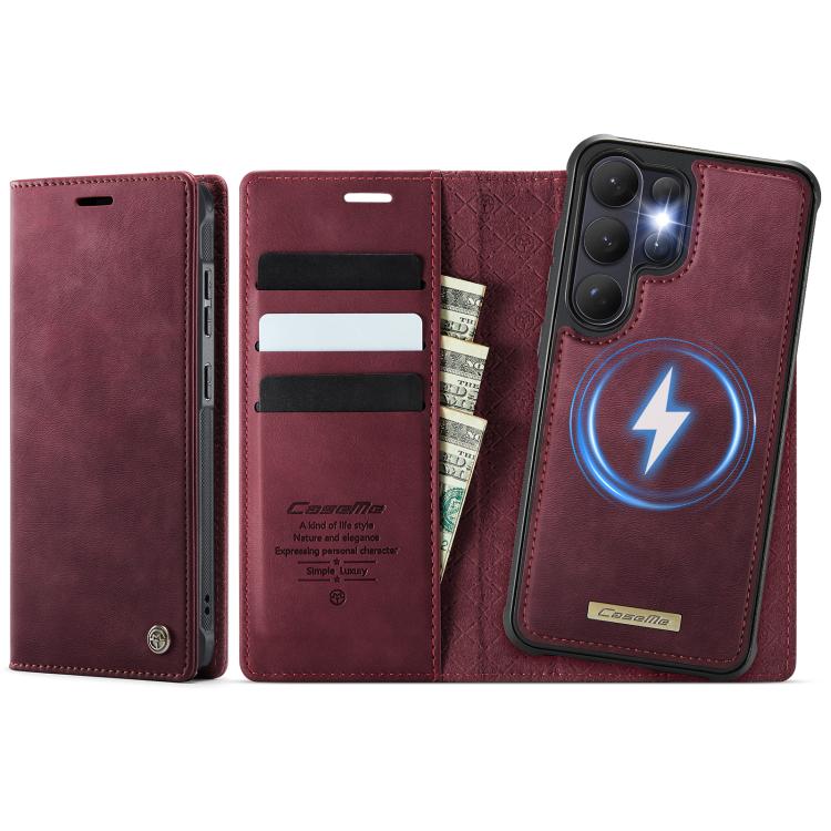 

For Samsung Galaxy S26 Ultra 5G CaseMe C49 Magnetic RFID Blocking Detachable Wallet Leather Phone Case(Red)
