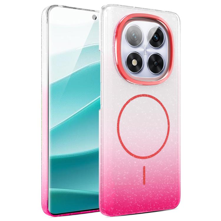 

For Xiaomi Redmi Note 14 Pro+ 5G Gold Diamond Glitter Gradient MagSafe Shockproof Phone Case(Red)