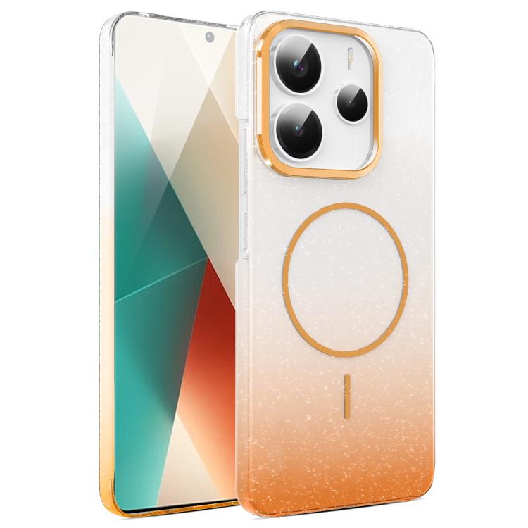 

For Xiaomi Redmi Note 14 5G Gold Diamond Glitter Gradient MagSafe Shockproof Phone Case(Gold)