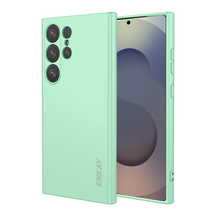

For Samsung Galaxy S26 Ultra 5G ENKAY Liquid Silicone Soft Shockproof Phone Case(Light Green)