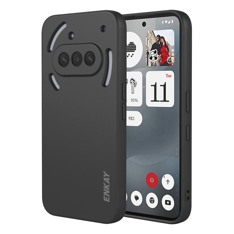 

For Nothing Phone 3a ENKAY Liquid Silicone Soft Shockproof Phone Case(Black)