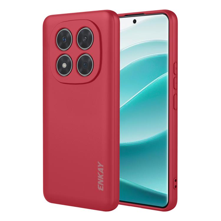 

For Redmi Note 14 Pro 5G Global ENKAY Liquid Silicone Soft Shockproof Phone Case(Red)