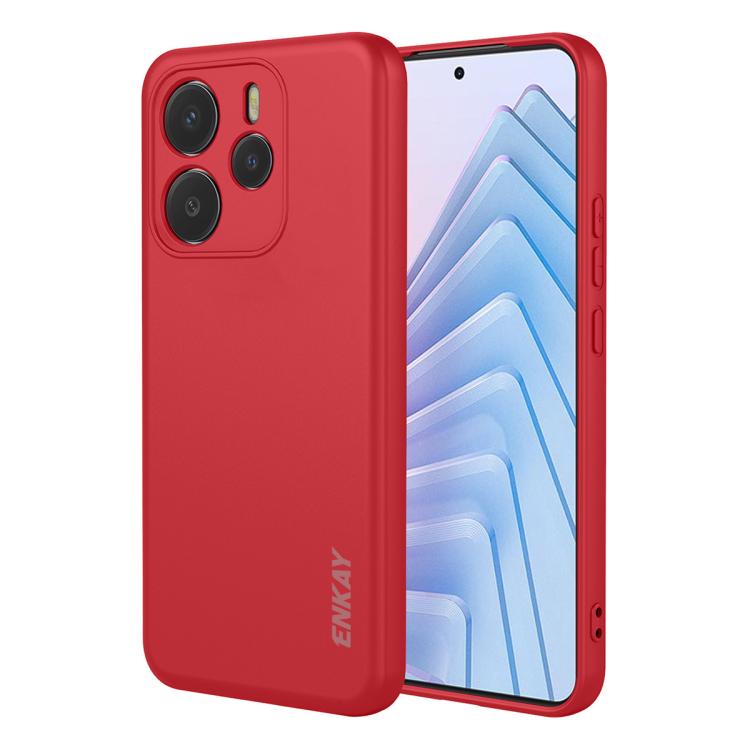 

For Redmi Note 14 5G India / Global ENKAY Liquid Silicone Soft Shockproof Phone Case(Red)