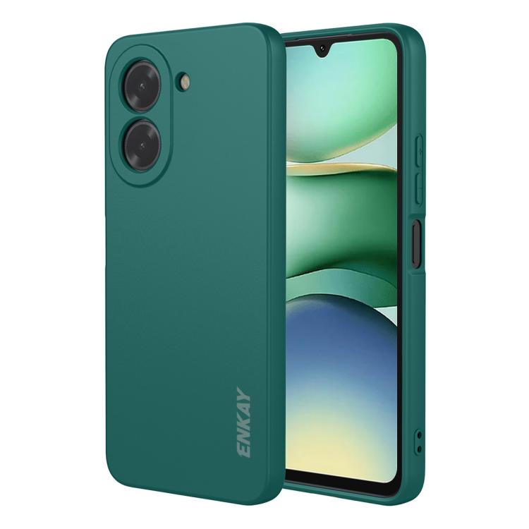 

For Redmi A5 NFC 173mm ENKAY Liquid Silicone Soft Shockproof Phone Case(Dark Green)