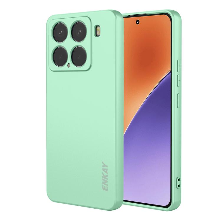 

For Xiaomi 15 ENKAY Liquid Silicone Soft Shockproof Phone Case(Light Green)