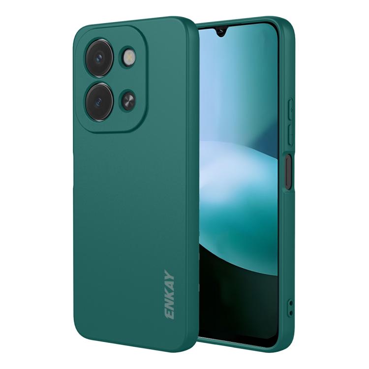 

For Redmi 15C 5G / 4G EU 173mm ENKAY Liquid Silicone Soft Shockproof Phone Case(Dark Green)