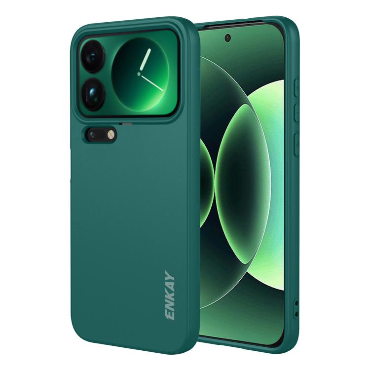 

For Xiaomi 17 Pro ENKAY Liquid Silicone Soft Shockproof Phone Case(Dark Green)