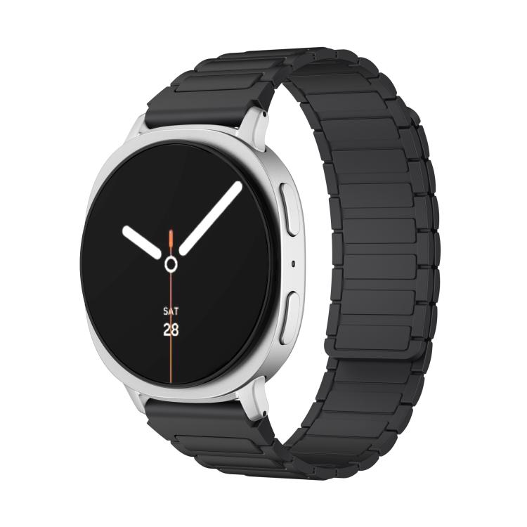 For Samsung Galaxy Watch8 / Watch8 Classic I-shaped Magnetic Silicone Watch Band(Black)