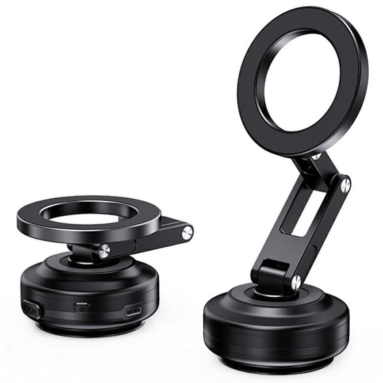 

X63 Foldable Arm Car Phone Navigation Mount Vacuum Suction Cup Aluminum Alloy Holder(Black)