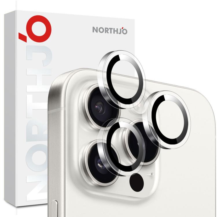 

For iPhone 16 Pro / 16 Pro Max NORTHJO Camera Lens Protector Clear Ring Tempered Glass Film(Clear)