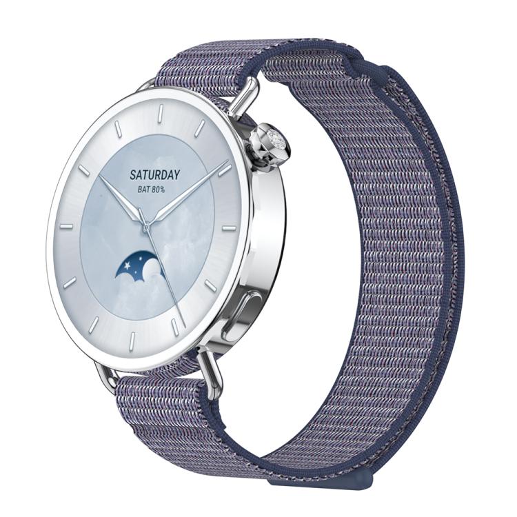 

For Xiaomi Watch S4 41mm Quick Release Two Section Braided Nylon Loop Watch Band(Midnight Blue)