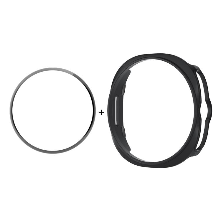 

For Samsung Galaxy Watch8 Classic 46mm ENKAY Hat-Prince 2 in 1 Solid Color PC Watch Cover with Full Coverage PMMA Soft Film(Black)
