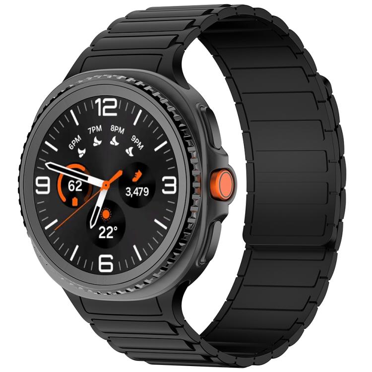 

For Samsung Galaxy Watch8 / Watch8 Classic Tri-beads Magnetic Silicone Watch Band(Black)